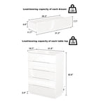 Commode haute brillance à 5 tiroirs avec éclairage LED