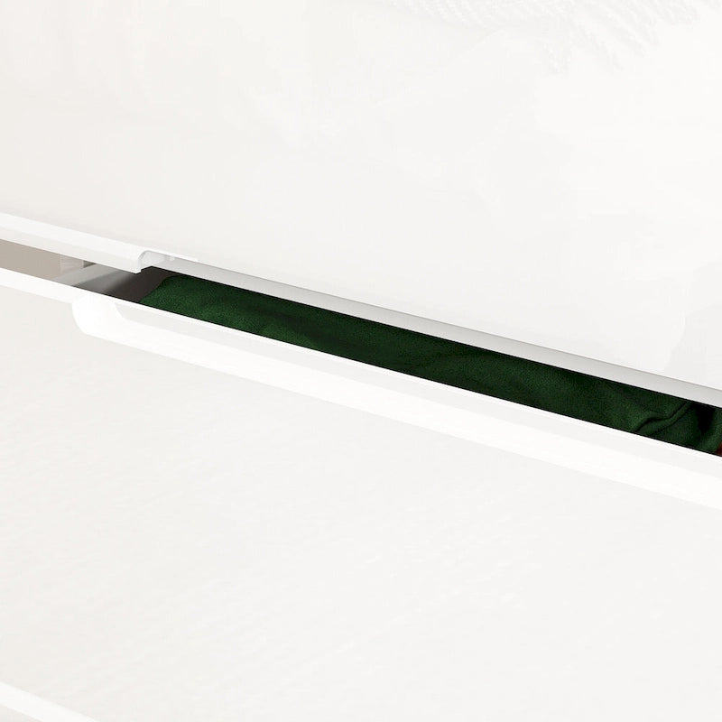 Commode haute brillance à 5 tiroirs avec éclairage LED