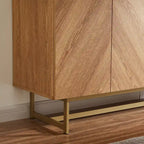 Meuble TV console et meuble TV avec portes à chevrons, plateau en faux marbre, jusqu'à 60 pouces