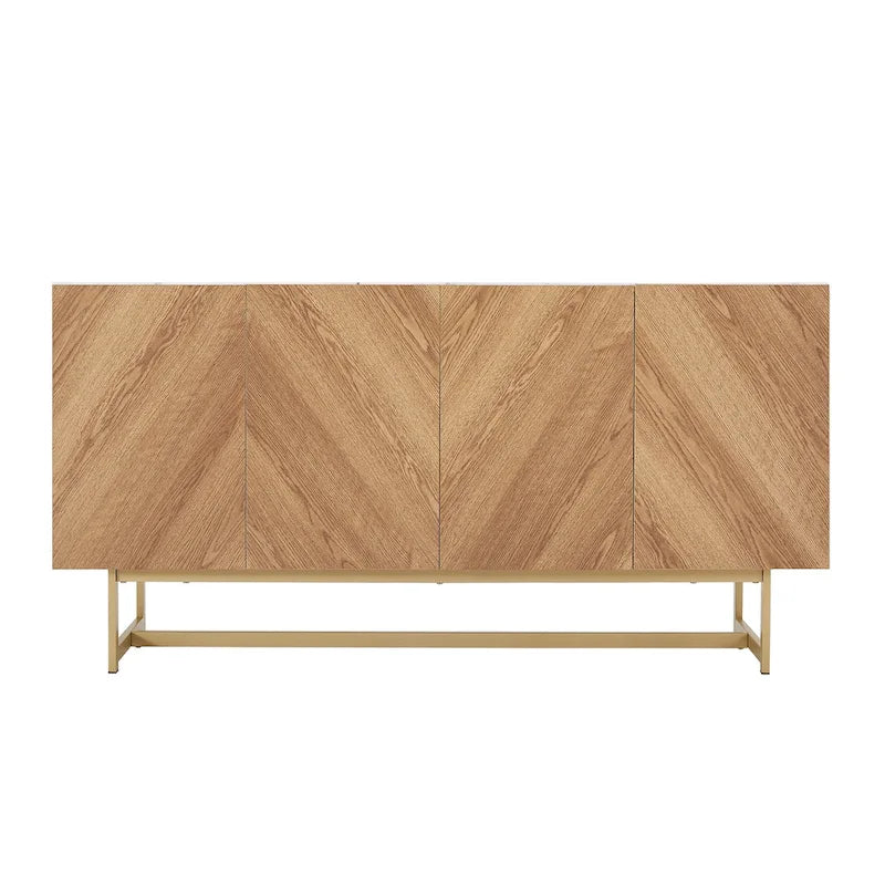 Meuble TV console et meuble TV avec portes à chevrons, plateau en faux marbre, jusqu'à 60 pouces