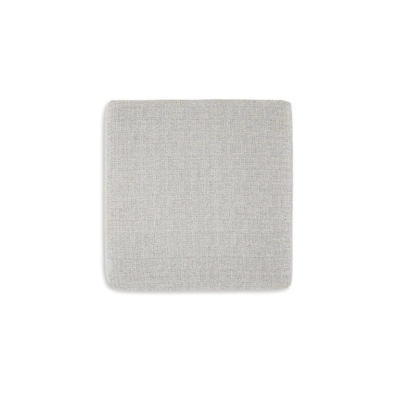 Grand pouf d'appoint gris – Tissu antitache, cadre à tenons et mortaises