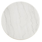 Table d'appoint ronde en marbre avec cadre en métal argenté champagne, 61 cm