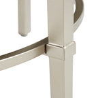 Table d'appoint ronde en marbre avec cadre en métal argenté champagne, 61 cm