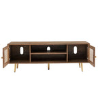 Meuble TV 150 cm pour téléviseur 65 pouces, console média de centre de divertissement classique - 150 x 39,4 x 53,1 cm (LxPxH)