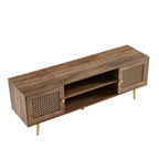 Meuble TV 150 cm pour téléviseur 65 pouces, console média de centre de divertissement classique - 150 x 39,4 x 53,1 cm (LxPxH)