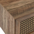 Meuble TV 150 cm pour téléviseur 65 pouces, console média de centre de divertissement classique - 150 x 39,4 x 53,1 cm (LxPxH)