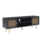 Meuble TV 150 cm pour téléviseur 65 pouces, console média de centre de divertissement classique - 150 x 39,4 x 53,1 cm (LxPxH)