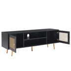 Meuble TV 150 cm pour téléviseur 65 pouces, console média de centre de divertissement classique - 150 x 39,4 x 53,1 cm (LxPxH)