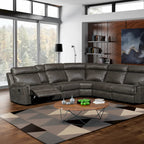 Nicole Reclining Faux Leather Upholstered Sectional Sofa