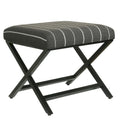 Pouf carré moderne industriel en métal avec base en X et plateau rembourré