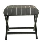 Pouf carré moderne industriel en métal avec base en X et plateau rembourré
