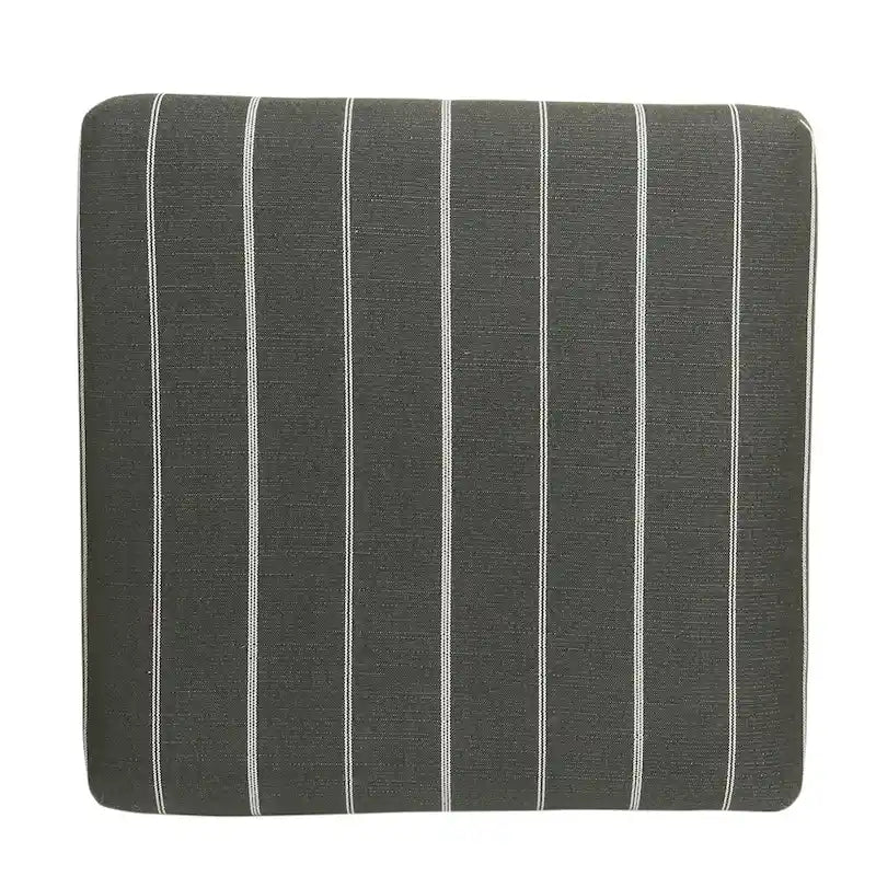 Pouf carré moderne industriel en métal avec base en X et plateau rembourré