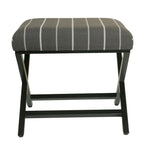 Pouf carré moderne industriel en métal avec base en X et plateau rembourré