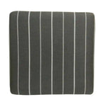 Pouf carré moderne industriel en métal avec base en X et plateau rembourré