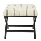 Pouf carré moderne industriel en métal avec base en X et plateau rembourré