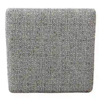 Pouf carré moderne industriel en métal avec base en X et plateau rembourré