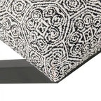 Pouf carré moderne industriel en métal avec base en X et plateau rembourré