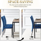Chaise de salle à manger en velours à dossier haut avec design en queue d'hirondelle et pieds en métal doré