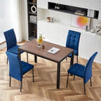 Chaise de salle à manger en velours à dossier haut avec design en queue d'hirondelle et pieds en métal doré