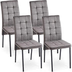 Chaise de salle à manger en velours à dossier haut avec design en queue d'hirondelle et pieds en métal doré
