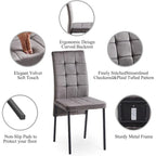 Chaise de salle à manger en velours à dossier haut avec design en queue d'hirondelle et pieds en métal doré