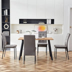 Chaise de salle à manger en velours à dossier haut avec design en queue d'hirondelle et pieds en métal doré