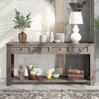 Console avec tiroirs de rangement et étagère inférieure