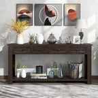 Console avec tiroirs de rangement et étagère inférieure