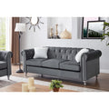 Canapé capitonné en microsuède velours avec clous décoratifs et capitonnage bijou