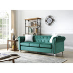 Canapé capitonné en microsuède velours avec clous décoratifs et capitonnage bijou