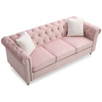 Canapé capitonné en microsuède velours avec clous décoratifs et capitonnage bijou