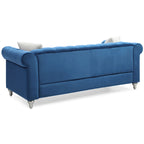 Canapé capitonné en microsuède velours avec clous décoratifs et capitonnage bijou