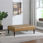 Canapé d'angle inclinable en similicuir avec console de rangement