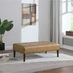 Canapé d'angle inclinable en similicuir avec console de rangement