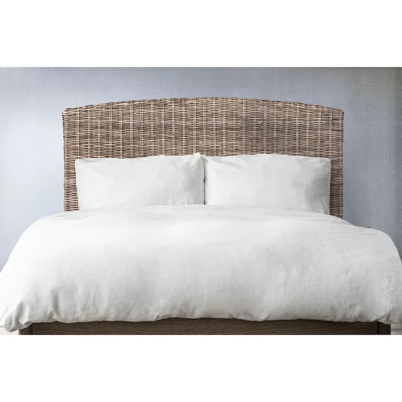 Tête de lit en rotin réglable, compatible avec fixation murale ou cadre de lit