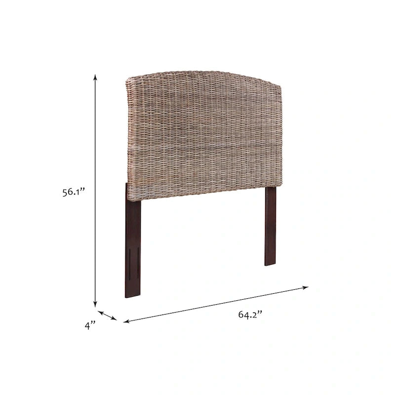 Tête de lit en rotin réglable, compatible avec fixation murale ou cadre de lit