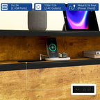 Lit coffre relevable LED avec système de rangement hydraulique et chargeur USB