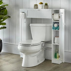 Meuble de rangement de salle de bain peu encombrant au-dessus des toilettes avec étagères réglables