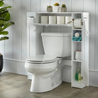 Meuble de rangement de salle de bain peu encombrant au-dessus des toilettes avec étagères réglables
