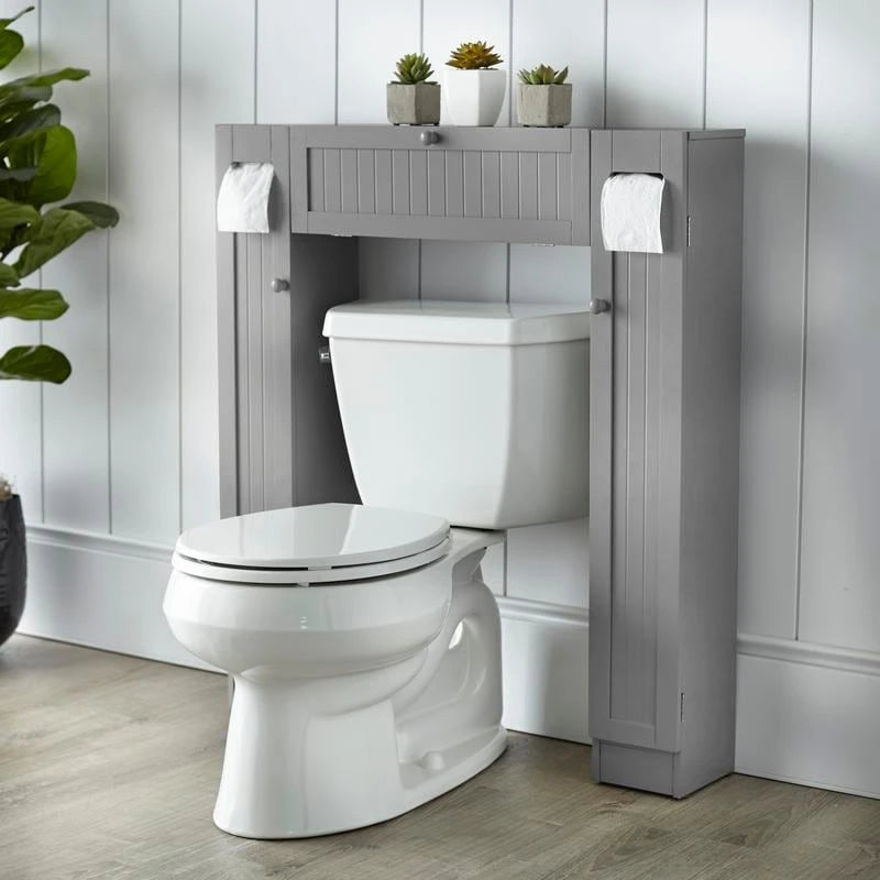 Meuble de rangement de salle de bain peu encombrant au-dessus des toilettes avec étagères réglables
