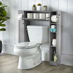 Meuble de rangement de salle de bain peu encombrant au-dessus des toilettes avec étagères réglables