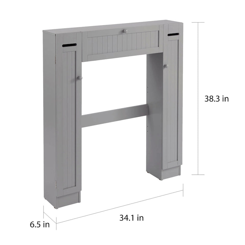 Meuble de rangement de salle de bain peu encombrant au-dessus des toilettes avec étagères réglables