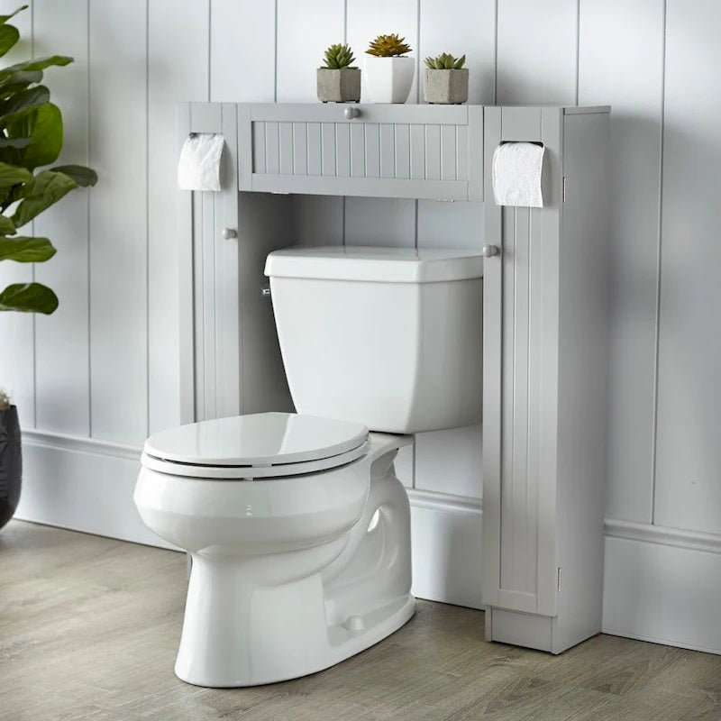 Meuble de rangement de salle de bain peu encombrant au-dessus des toilettes avec étagères réglables