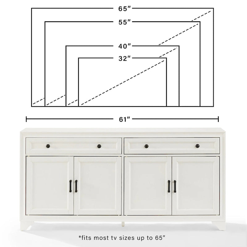 Bahut de style moderne-rustique avec 2 tiroirs et étagères réglables, 155 cm