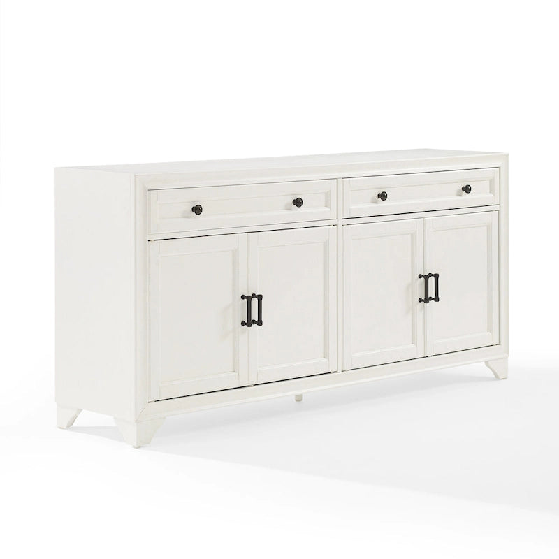 Bahut de style moderne-rustique avec 2 tiroirs et étagères réglables, 155 cm