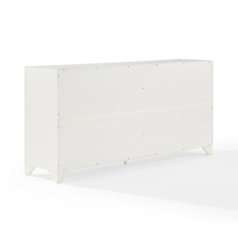 Bahut de style moderne-rustique avec 2 tiroirs et étagères réglables, 155 cm