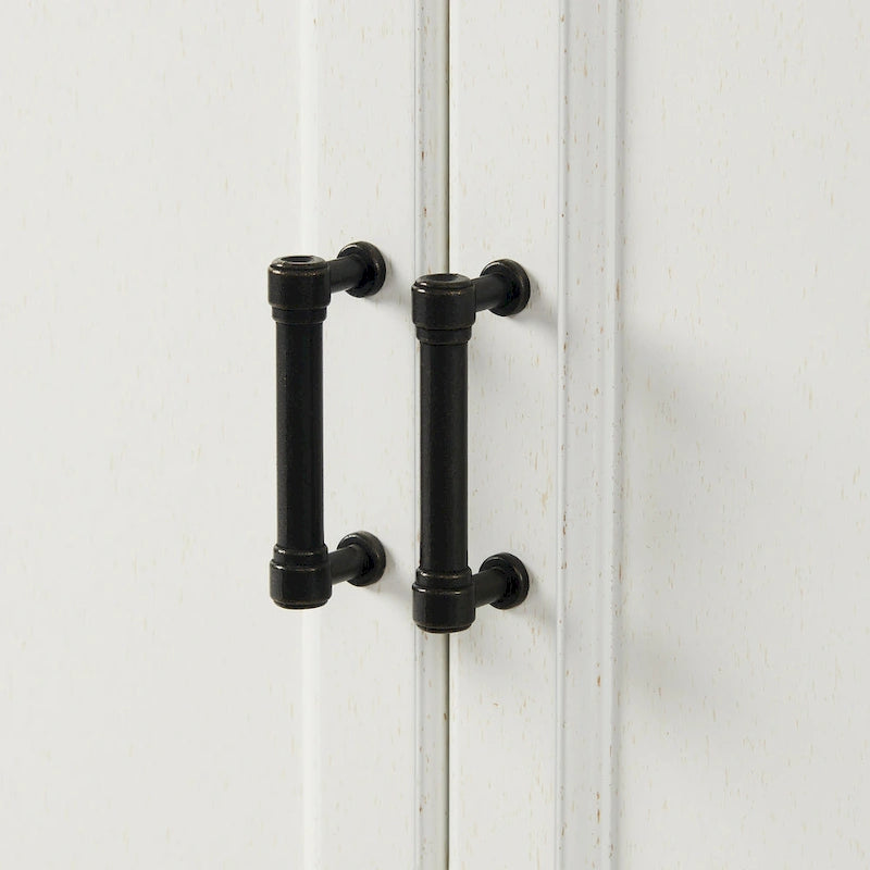 Bahut de style moderne-rustique avec 2 tiroirs et étagères réglables, 155 cm