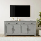 Bahut de style moderne-rustique avec 2 tiroirs et étagères réglables, 155 cm