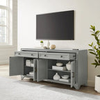 Bahut de style moderne-rustique avec 2 tiroirs et étagères réglables, 155 cm