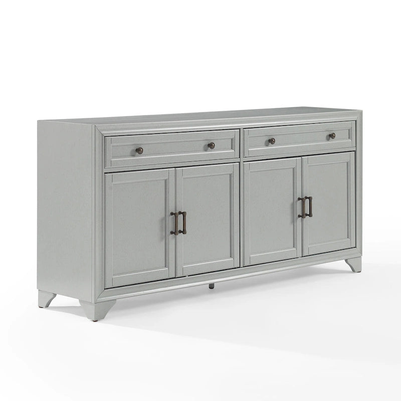 Bahut de style moderne-rustique avec 2 tiroirs et étagères réglables, 155 cm